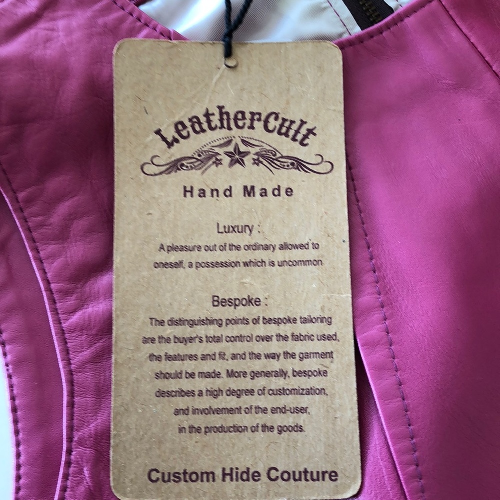 NEW Custom Pink Leather Dress by Leathercult - Picture 4 of 15